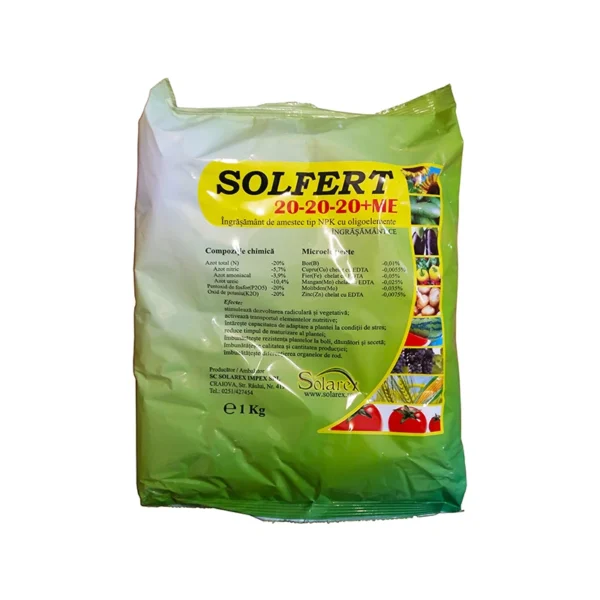 Ingrasamant foliar SOLFERT 20-20-20 + ME, 1 kg