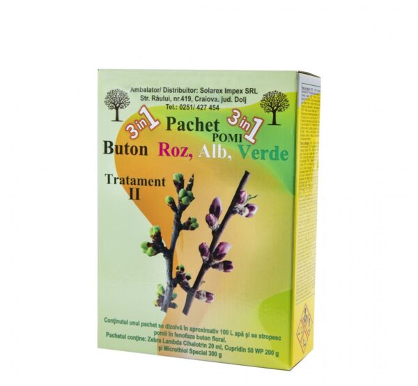 Pachet tratament 2 pomi - BUTON ROZ, ALB, VERDE