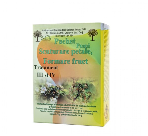 Pachet tratament 3 şi 4 pomi- SCUTURARE PETALE, FORMARE FRUCT