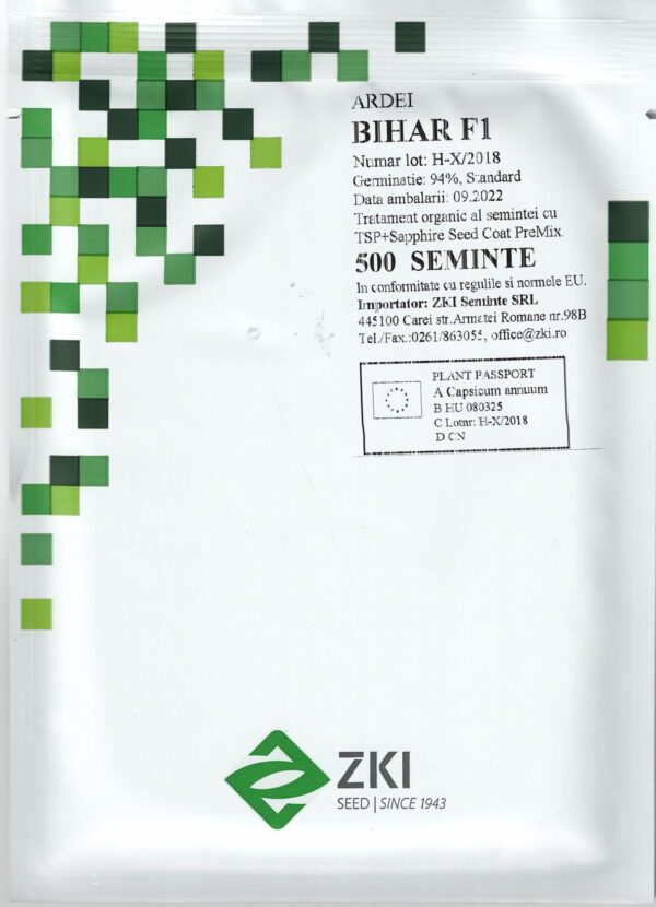Seminte de ardei gogosar BIHAR F1 500 seminte