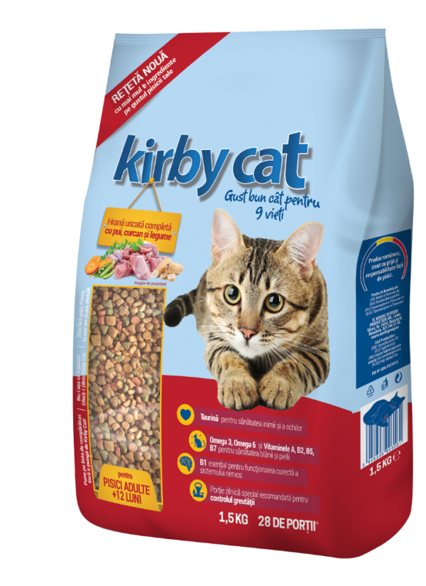 Hrana uscata pentru pisici adulte KIRBY, 1.5kg